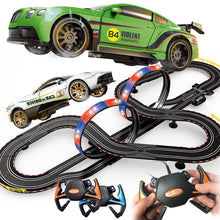 Load image into Gallery viewer, Electric Railway Train Track Set Slot Car Toy Autorama Circuit Voiture Double Remote Control Race Track For Boy Toys Child Gift
